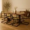 Silla de Comedor  - Diseño Vintage - Madera y Ratán Natural - Negra - Bastral image 7