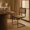Silla de Comedor  - Diseño Vintage - Madera y Ratán Natural - Negra - Bastral image 7