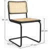 Silla de Comedor  - Diseño Vintage - Madera y Ratán Natural - Negra - Bastral image 7