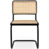 Silla de Comedor  - Diseño Vintage - Madera y Ratán Natural - Negra - Bastral image 7