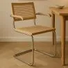 Silla de Comedor con Reposabrazos - Diseño Vintage - Madera y Ratán - Bruna image 7