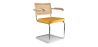 Silla de Comedor con reposabrazos - Tapizada en Terciopelo - Madera y Ratán - Martha image 7