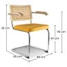 Silla de Comedor con reposabrazos - Tapizada en Terciopelo - Madera y Ratán - Martha image 7
