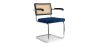 Silla de Comedor con Reposabrazos - Tapizado en Terciopelo - Madera y Ratán - Hyre image 7