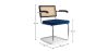Silla de Comedor con Reposabrazos - Tapizado en Terciopelo - Madera y Ratán - Hyre image 7