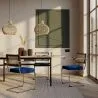 Silla de Comedor con Reposabrazos - Tapizado en Terciopelo - Madera y Ratán - Hyre image 7