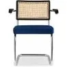 Silla de Comedor con Reposabrazos - Tapizado en Terciopelo - Madera y Ratán - Hyre image 7