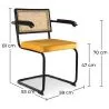 Silla de Comedor con reposabrazos - Tapizada en Terciopelo - Madera y Ratán - Puila image 7
