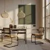 Silla de Comedor con reposabrazos - Tapizada en Terciopelo - Madera y Ratán - Puila image 7