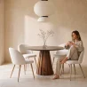 Silla De Comedor - Tapizado en Tela Bouclé - Diseño Escandinavo - Evelyne image 7