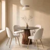 Silla De Comedor - Tapizado en Tela Bouclé - Diseño Escandinavo - Evelyne image 7