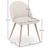 Silla De Comedor - Tapizado en Tela Bouclé - Diseño Escandinavo - Evelyne image 7