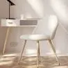 Silla De Comedor - Tapizado en Tela Bouclé - Diseño Escandinavo - Evelyne image 7