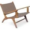 Sillón de Salón con Reposabrazos  - Sillón de diseño Boho Bali - Madera y Cuero - Recia image 7