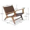 Sillón de Salón con Reposabrazos  - Sillón de diseño Boho Bali - Madera y Cuero - Recia image 7