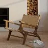 Sillón de Salón con Reposabrazos  - Sillón de diseño Boho Bali - Madera y Cuero - Recia image 7