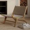 Sillón de Salón - Sillón de diseño Boho Bali - Madera y Cuero - Recia image 7