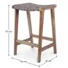 Taburete de Madera - Diseño Boho Bali - Cuero - Recia image 7