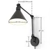 Lámpara Flexo - Aplique de Pared con Brazos Regulables - Negro image 7