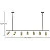 Lámpara de Techo Rail - 7 Focos Dorados Ajustables - 140CM image 7