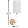 Lámpara Aplique de Pared - Dorado con Pantalla de Tela - Miu image 7