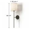 Lámpara Aplique de Pared - Negro con Pantalla de Tela - Dena image 7