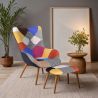 Sillón con Reposapiés - Tapizado en Patchwork - Kontur image 7