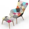 Sillón con Reposapiés - Tapizado en Patchwork - Kontur image 7