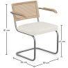 Silla de Comedor con Reposabrazos - Tapizado en Tela Bouclé - Madera y Ratán - Birey image 7