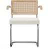 Silla de Comedor con Reposabrazos - Tapizado en Tela Bouclé - Madera y Ratán - Birey image 7