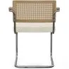 Silla de Comedor con Reposabrazos - Tapizado en Tela Bouclé - Madera y Ratán - Birey image 7