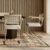 Silla de Comedor con Reposabrazos - Tapizado en Tela Bouclé - Madera y Ratán - Birey image 7