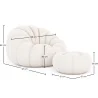 Sillón con Otomán Tapizado - Bouclé Blanco - Rubi image 7
