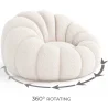 Sillón con Otomán Tapizado - Bouclé Blanco - Rubi image 7