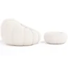 Sillón con Otomán Tapizado - Bouclé Blanco - Rubi image 7