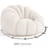 Sillón con Otomán Tapizado - Bouclé Blanco - Rubi image 7