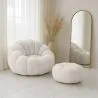 Sillón con Otomán Tapizado - Bouclé Blanco - Rubi image 7