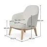 Silla de Comedor Tapizada - Bouclé Blanco - Letra image 7