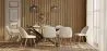 Pack Mesa de Comedor Diseño Industrial de madera (220cm)  & 8 Sillas de Comedor Tapizadas en Bouclé - Evelyne image 7
