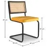 Pack Mesa de Comedor Diseño Industrial 150cm & 6 Sillas de Comedor de Ratán - Tapizado en Terciopelo - Puila image 7