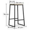 Taburete Diseño Industrial - Madera y Metal - 76cm - Big Boy  image 7