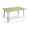 Pack Mesa de Comedor Diseño Industrial 120cm & 4 Sillas de Comedor de Ratán - Tapizado en Terciopelo - Puila image 7