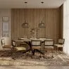 Pack Mesa de Comedor Diseño Industrial de Madera (200cm)  & 8 Sillas de Comedor de Ratán - Tapizado en Terciopelo - Puila image 7