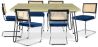 Pack Mesa de Comedor Diseño Industrial 150cm & 6 Sillas de Comedor de Ratán - Tapizado en Terciopelo - Hyre image 7