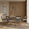 Pack Mesa de Comedor Diseño Industrial 150cm & 6 Sillas de Comedor de Ratán - Tapizado en Terciopelo - Hyre image 7