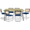Pack Mesa de Comedor Diseño Industrial 150cm & 6 Sillas de Comedor de Ratán - Tapizado en Terciopelo - Hyre image 7