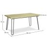 Pack Mesa de Comedor Diseño Industrial 150cm & 6 Sillas de Comedor de Ratán - Tapizado en Terciopelo - Hyre image 7