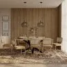 Pack Mesa de Comedor Diseño Industrial de Madera (200cm)  & 8 Sillas de Comedor de Ratán - Tapizado en Terciopelo - Martha image 7