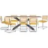 Pack Mesa de Comedor Diseño Industrial de Madera (200cm)  & 8 Sillas de Comedor de Ratán - Tapizado en Terciopelo - Martha image 7