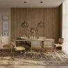 Pack Mesa de Comedor Diseño Industrial de Madera (220cm)  & 8 Sillas de Comedor de Ratán - Tapizado en Terciopelo - Martha image 7